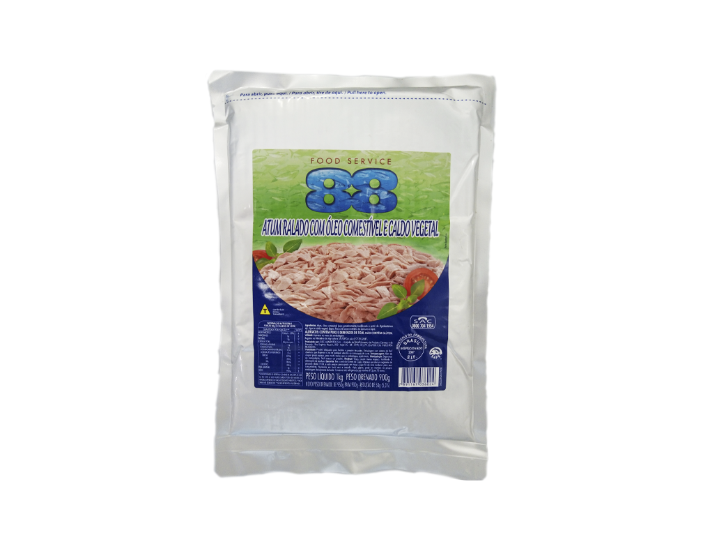 ATUM GRANDE RALADO EM ÓLEO POUCH 88 1 KG (CX 6 PCT)